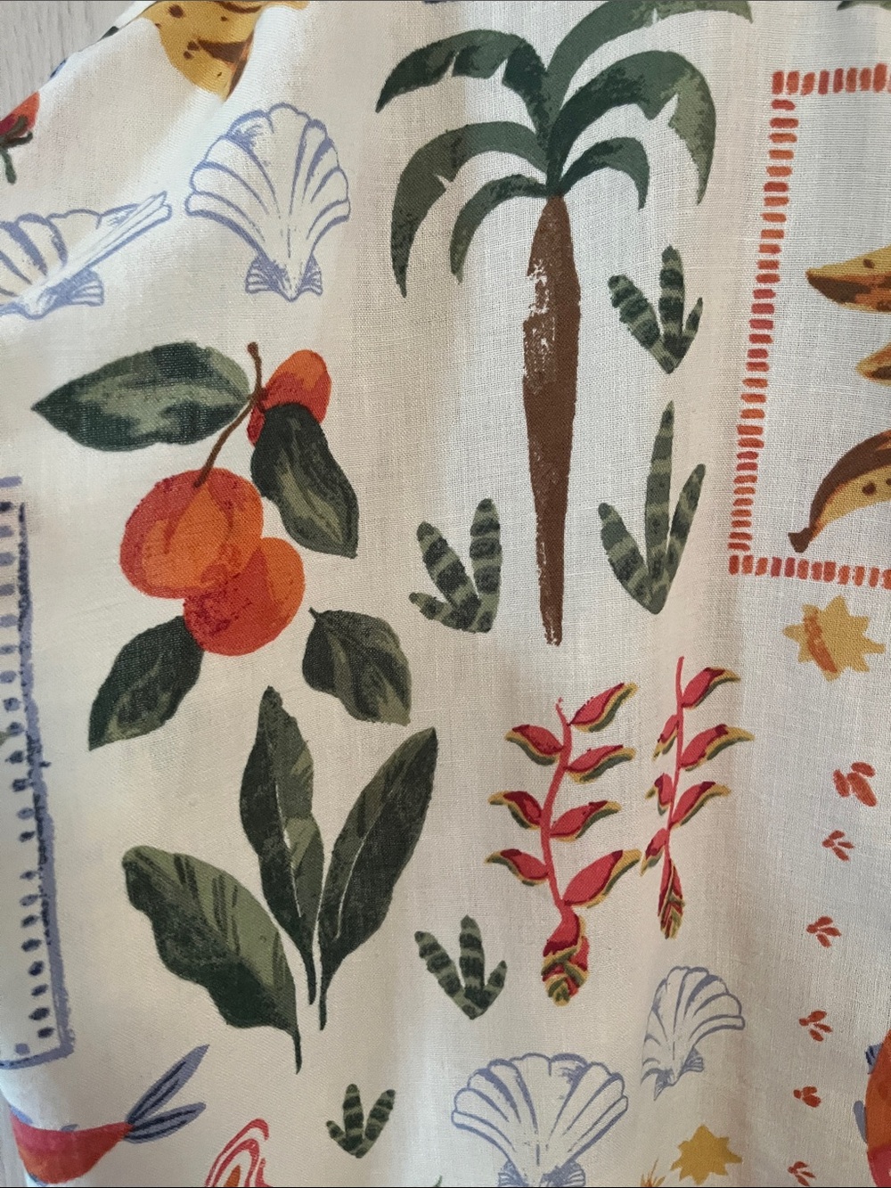 Reitmans Cream Blouse with Multicolor Tropical Print - Picture 6 of 11